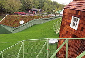 Grass areas on the roof