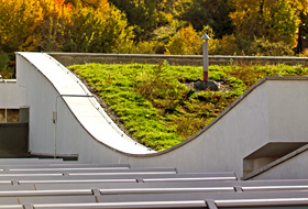 Concave green roof
