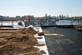 Substrate on a roof and view onto the river