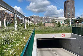 Entrance into an underground car park